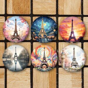 Paris Eiffel Tower Fridge Magnets Set Of 6 Metal Magnets For Home Office Kitchen